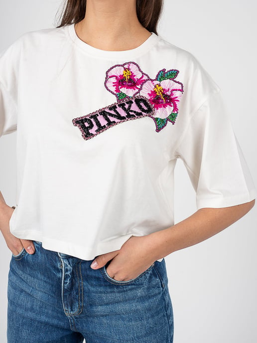 Pinko T-Shirt Titolato de mujer Blanco - Image 4