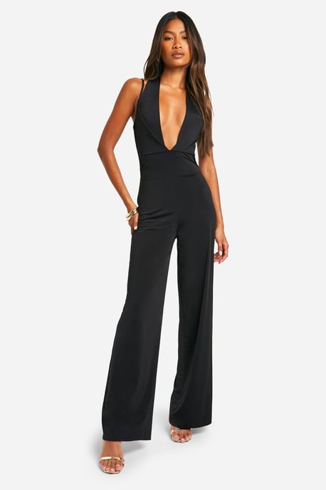 Plunge Wide Leg Jumpsuit - Image 1