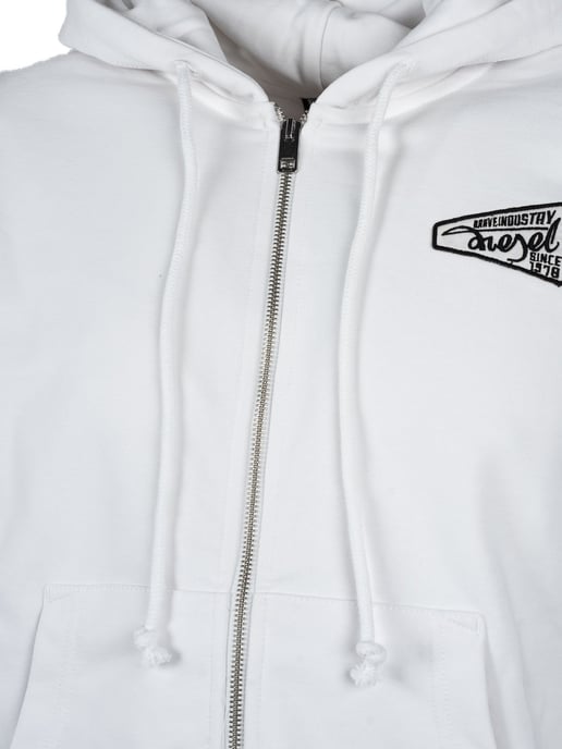 Diesel Sudadera Ginn Hood del hombre Blanco - Image 3