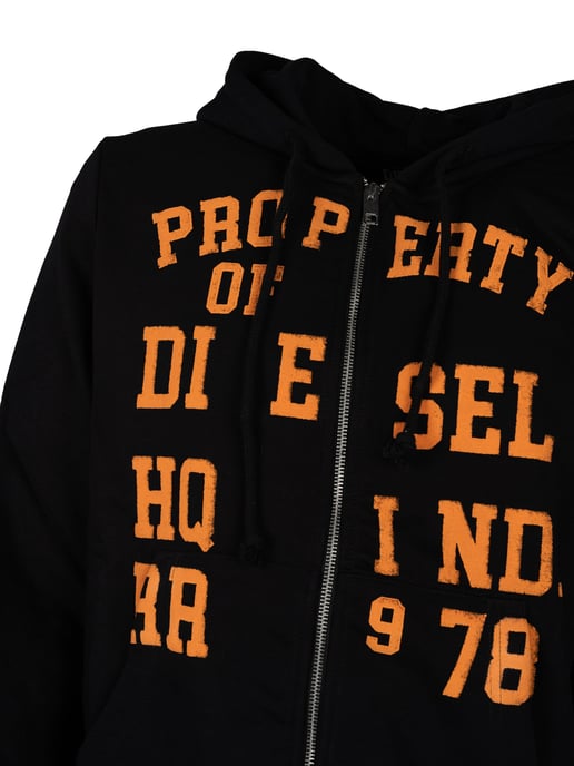 Diesel Sudadera Ginn Hood Zip del hombre negro - Image 3