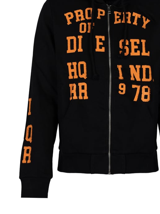 Diesel Sudadera Ginn Hood Zip del hombre negro - Image 4