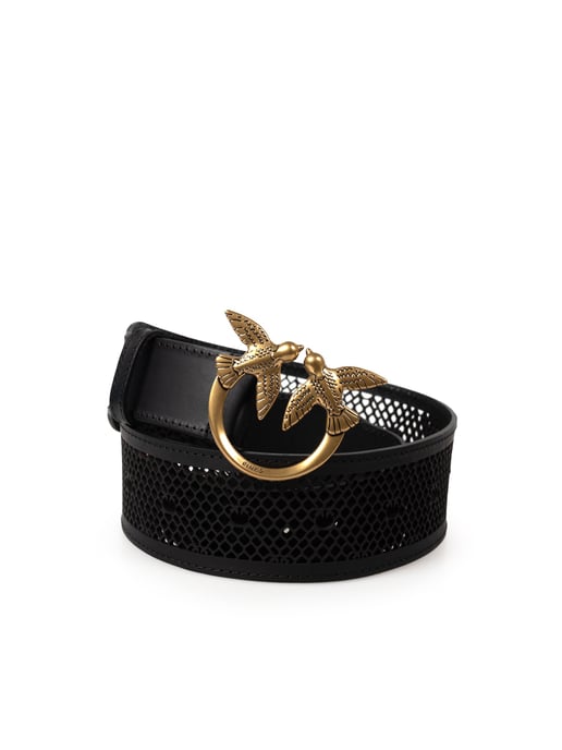 Pinko Cinturón Love Monogram de mujer negro - Image 1