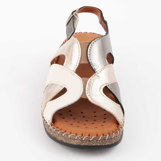 Purapiel Sandalia De Cuña Leida Beige - Image 3