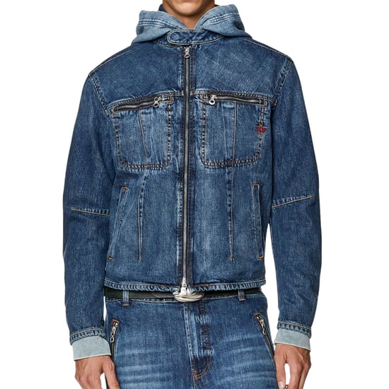 Chaqueta vaquera azul con logo en la espalda de Diesel - Image 3