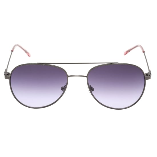 Gafas de sol plateadas oscuras con lentes degradados morados de Calvin Klein - Image 1