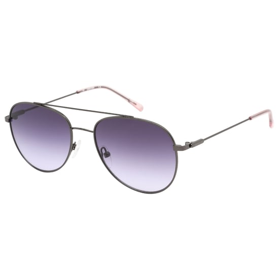 Gafas de sol plateadas oscuras con lentes degradados morados de Calvin Klein - Image 2