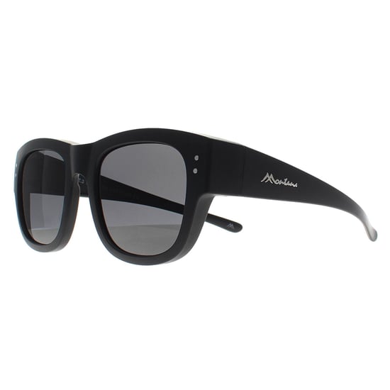 Gafas de sol Montana Square Unisex Negro Mate Ahumado Polarizadas FO7 Fit Over Glasses - Image 3