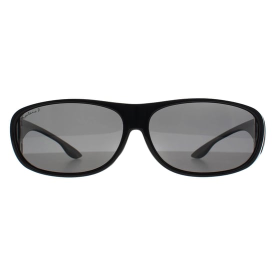 Montana Rectángulo Unisex Negro Brillante Ahumado Polarizado FO2 Gafas de sol sobre cristales - Image 1