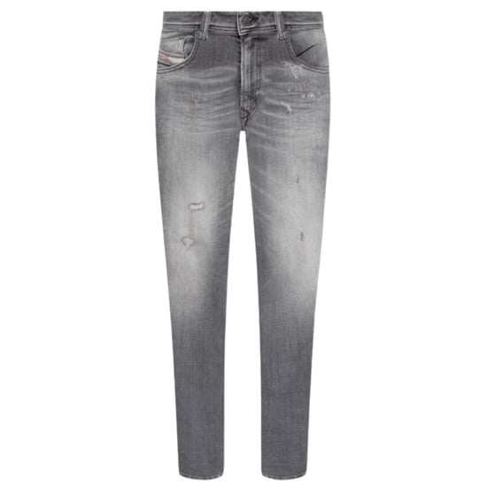 Diesel 1979 Sleenker Vaqueros desgastados en denim gris deshilachados - Image 1