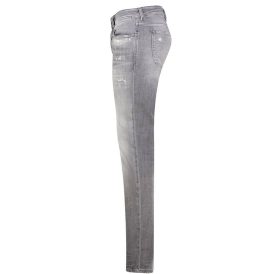 Diesel 1979 Sleenker Vaqueros desgastados en denim gris deshilachados - Image 3
