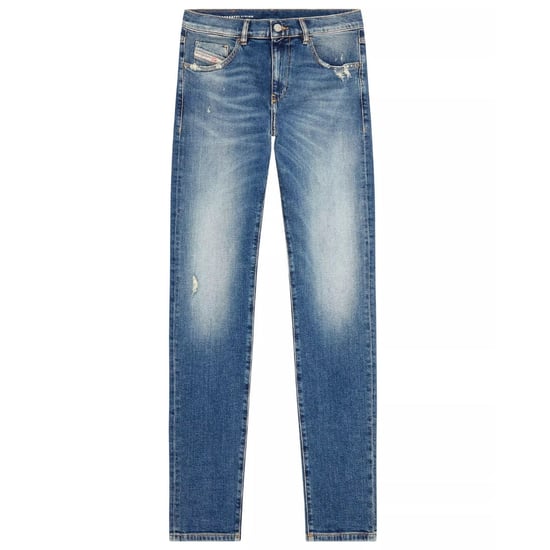 Diesel 2019 D-Strukt Vaqueros con lavado rasgados en azul claro - Image 1