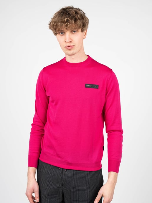 Plein Sport Suéter Merino del hombre rosado - Image 3