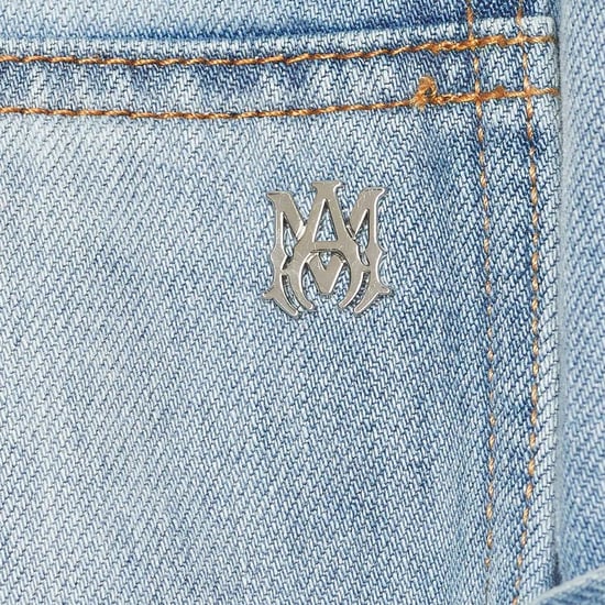 Vaqueros Amiri de corte recto Carpenter en azul índigo descolorido - Image 4