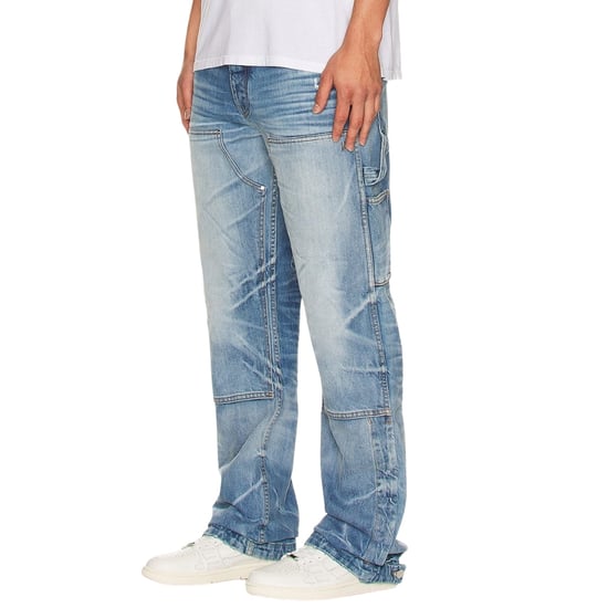 Vaqueros Amiri de corte recto Carpenter en azul índigo descolorido - Image 6
