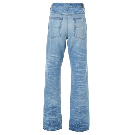 Vaqueros de denim azul índigo desteñido de corte recto con parche Aloha de Amiri - Image 2
