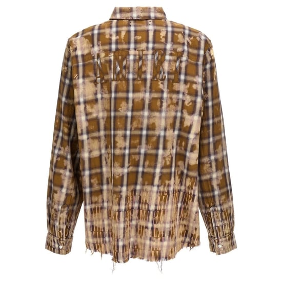 Camisa de franela marrón de manga larga blanqueada Amiri - Image 2