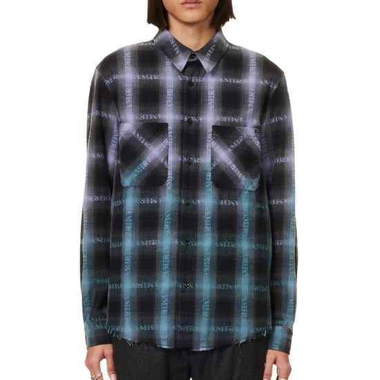 Camisa morada a cuadros de manga larga Amiri - Image 3