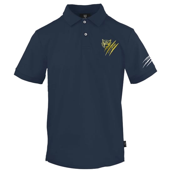 Plein Sport Polo pequeño en azul marino con logo de tigre rayado - Image 1