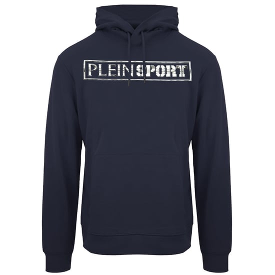 Plein Sport Large Stamp Logo sudadera con capucha azul marino - Image 1