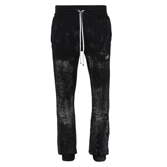 Amiri pantalones deportivos negros con logo teñido agrietado - Image 1