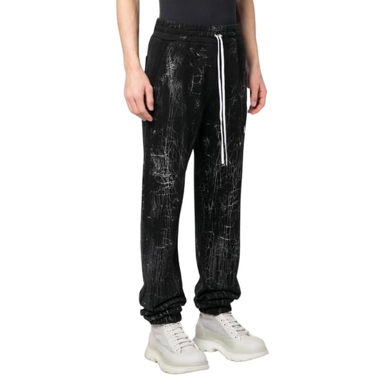 Amiri pantalones deportivos negros con logo teñido agrietado - Image 3