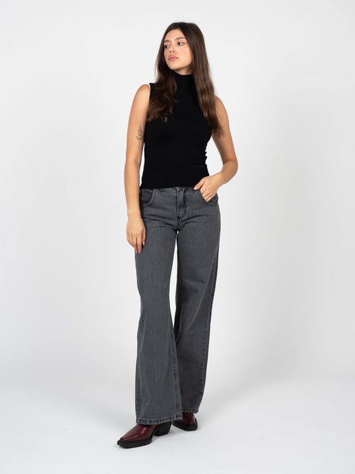 La Haine Inside Us Vaqueros Wide Leg de mujer Gris - Image 2