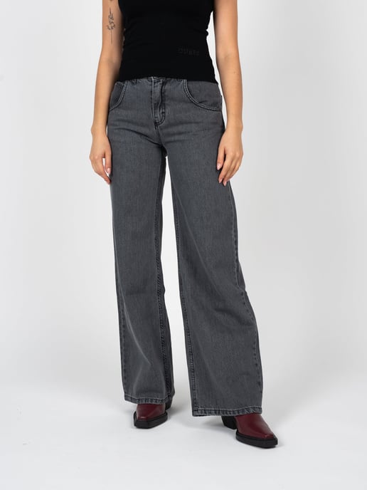 La Haine Inside Us Vaqueros Wide Leg de mujer Gris - Image 3