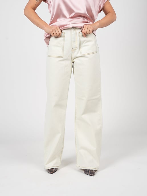 Pinko Pantalones Forbita de mujer Blanco - Image 3