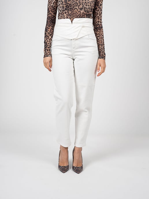 Pinko Pantalones Samantha de mujer Blanco - Image 3