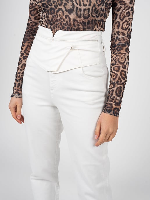 Pinko Pantalones Samantha de mujer Blanco - Image 4