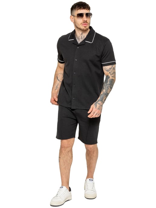 Enzo | Camisa de Manga Corta con Detalle de Piping para Hombre - Image 4