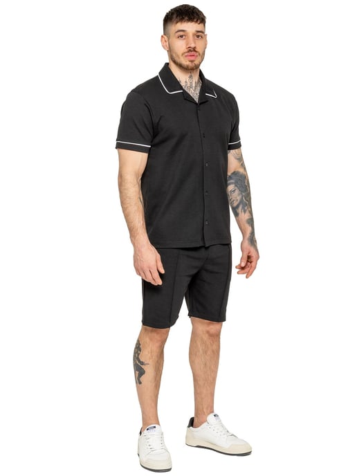 Enzo | Camisa de Manga Corta con Detalle de Piping para Hombre - Image 5