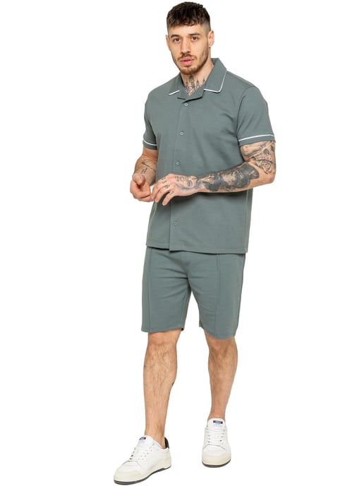 Enzo | Camisa de Manga Corta con Detalles en Piping para Hombre - Image 3