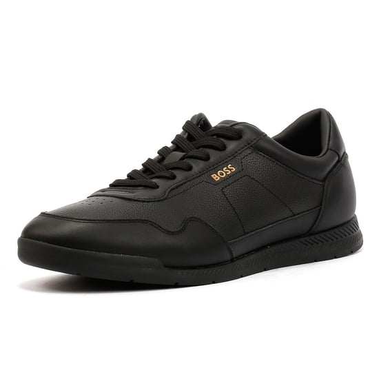 Boss Titanium Leather Men's Black Trainers - Image 3