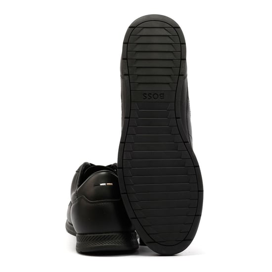 Boss Titanium Leather Men's Black Trainers - Image 5