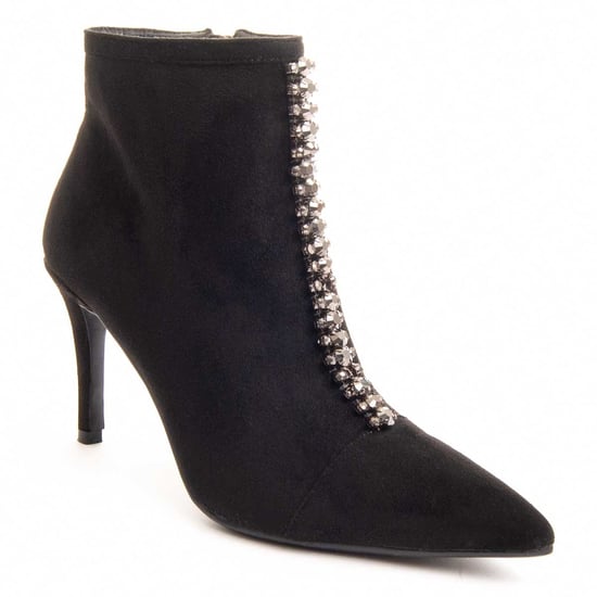 Bota de Tobillo con Tacón Montevita Pedrería Negra - Image 2