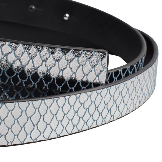 Cinturón Fino Reversible Metalizado de Piel 558992 para Mujer - Image 2