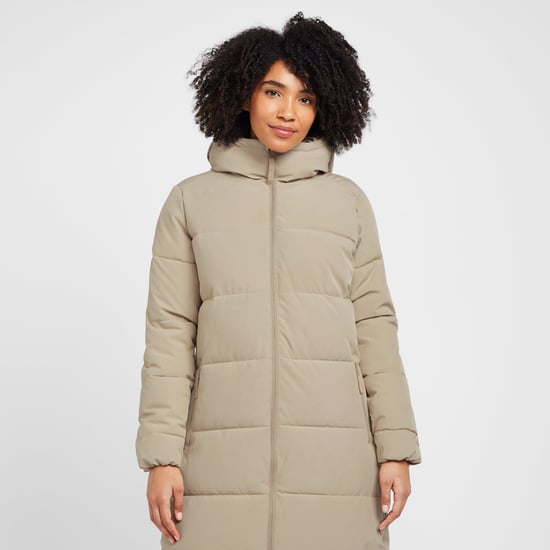 North Ridge Women's Roaming Jacket with Generous Cosy Hood & Zipped Hem Vents, Longline Winter Coat, Beige - Image 3