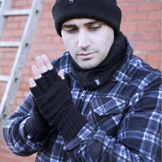 Guantes térmicos de invierno sin dedos para hombre Warm 3.2 TOG con forro polar en caqui y azul marino - Image 5