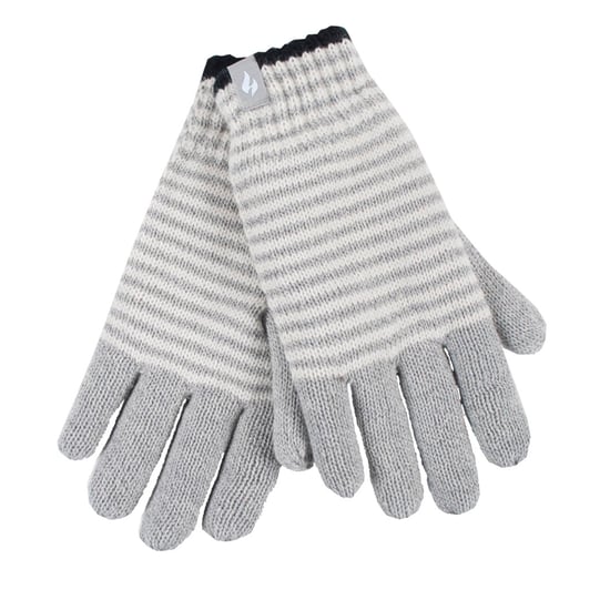 Guantes térmicos de invierno con forro polar a rayas para mujer - Image 1