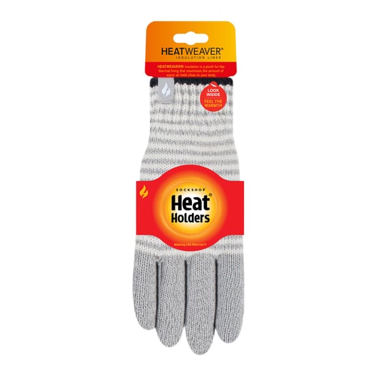 Guantes térmicos de invierno con forro polar a rayas para mujer - Image 2