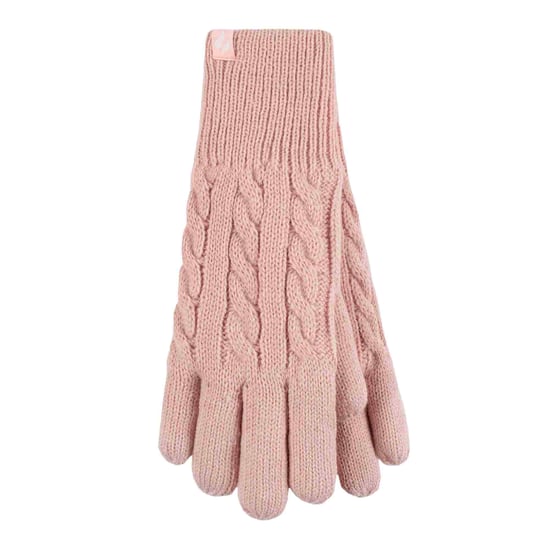 Guantes térmicos de invierno de mujer de punto por cable con forro polar de 2,3 Tog - Image 1