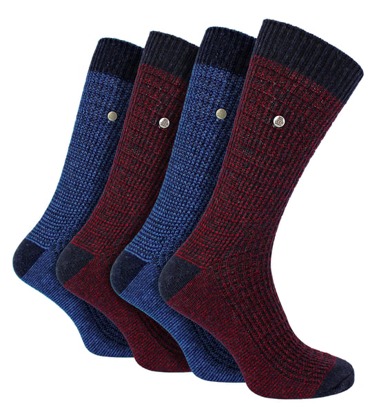 4 Pack Calcetines de Algodón para Hombre | Spirit Calcetines de Punto Cuadrado - Image 1