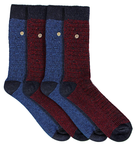 4 Pack Calcetines de Algodón para Hombre | Spirit Calcetines de Punto Cuadrado - Image 3