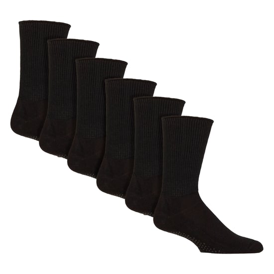 Paquete de 6 Calcetines Diabéticos para Cama con Agarres | Calcetines Antideslizantes Extra Anchos para Zapatillas - Image 1
