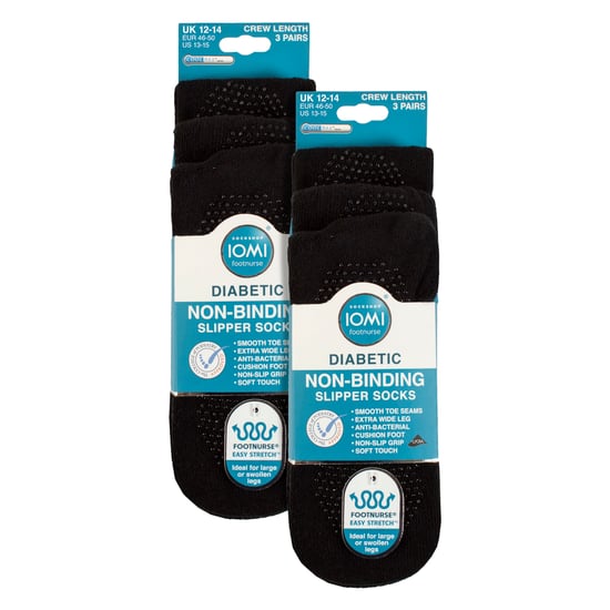 Paquete de 6 Calcetines Diabéticos para Cama con Agarres | Calcetines Antideslizantes Extra Anchos para Zapatillas - Image 2