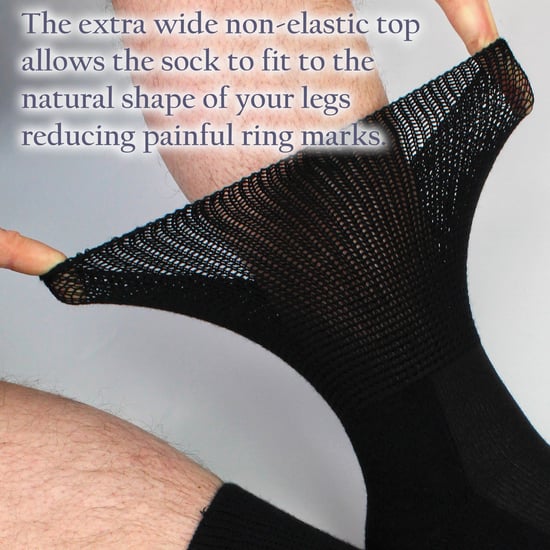 Paquete de 4 calcetines de bambú para diabéticos con puños para hombres y mujeres - Image 4