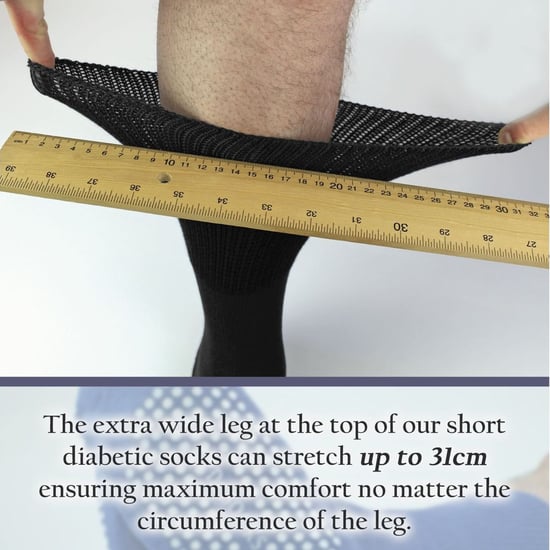 Paquete de 4 calcetines de bambú para diabéticos con puños para hombres y mujeres - Image 5