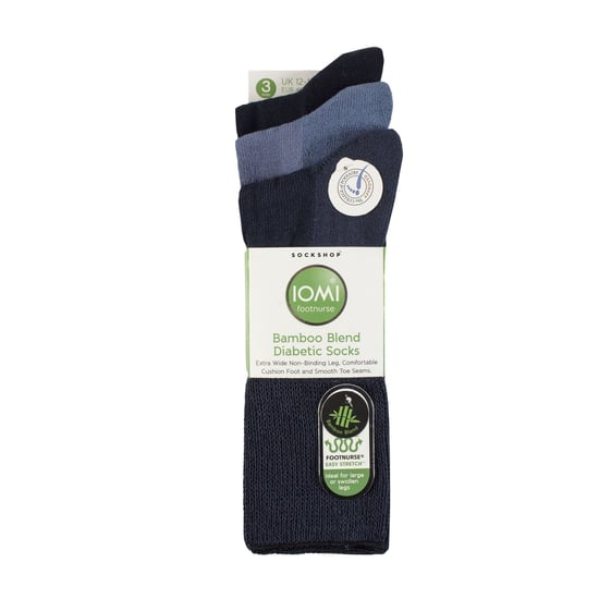 Pack de 3 calcetines diabéticos extra anchos de bambú para piernas hinchadas - Image 2