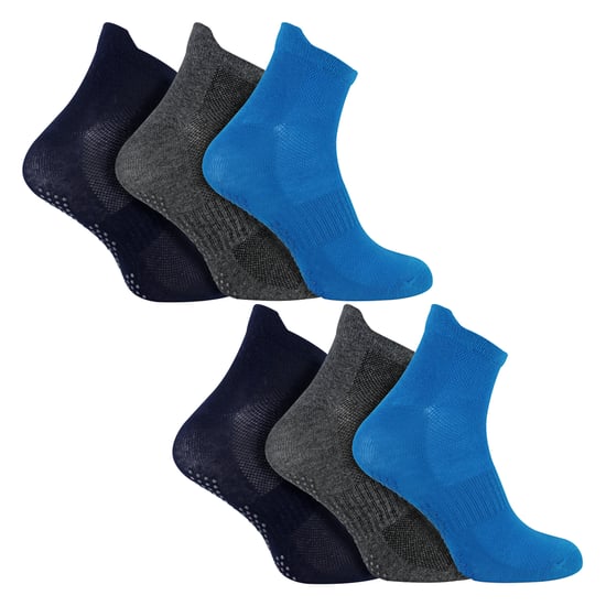 Pack de 6 calcetines antideslizantes de Yoga Pilates para hombre | Calcetines de gimnasia transpirables y acolchados - Image 3